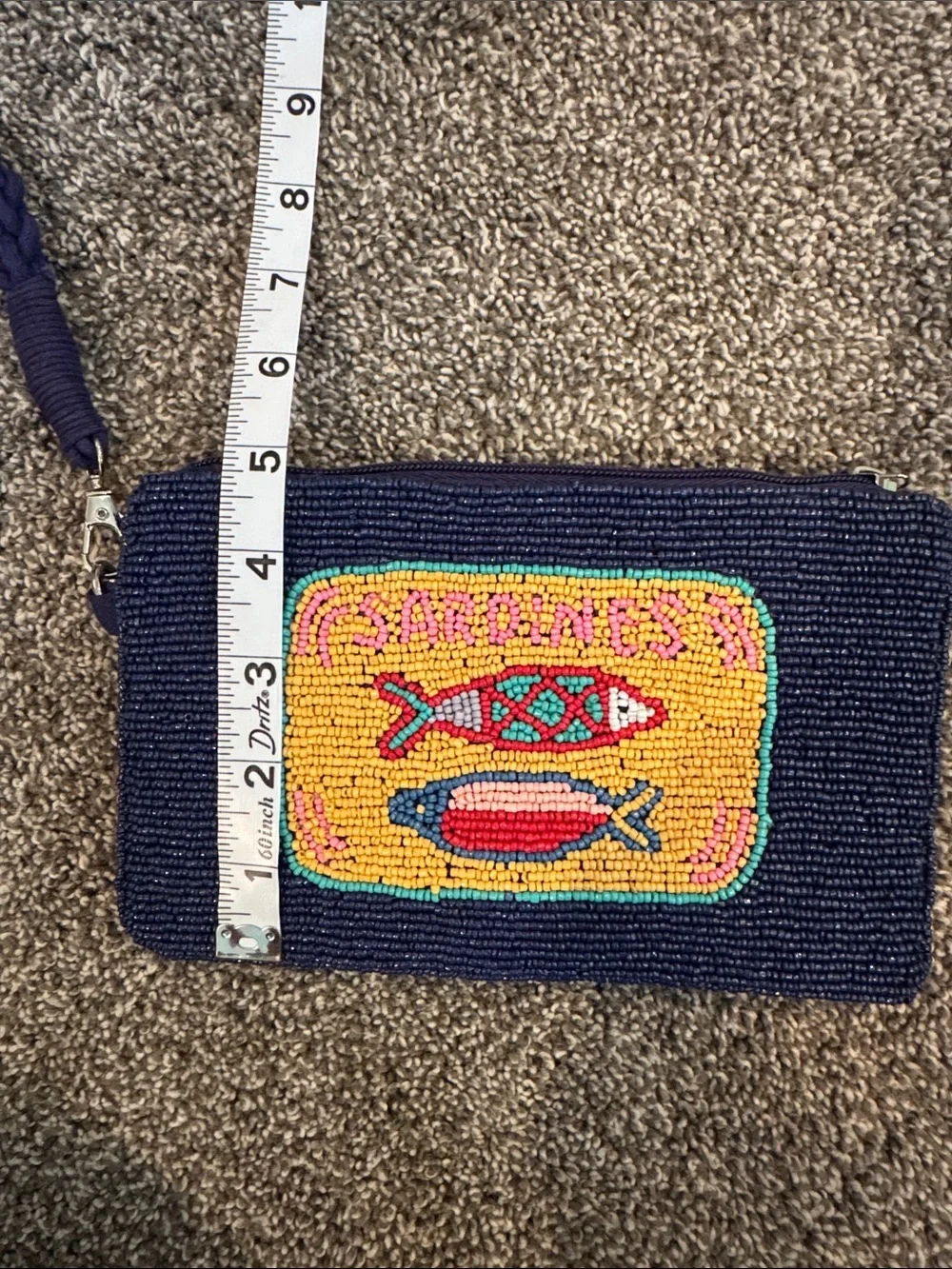 No Boundaries Navy Beaded Fish Wristlet Vacation